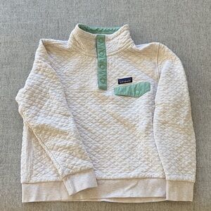 Patagonia Cream and Mint Quilted Pullover